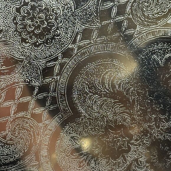 Vintage Finest Nickel Plated Tinplate Serving Platter Tarnish Proof‎ Floral 14” - Picture 7 of 11